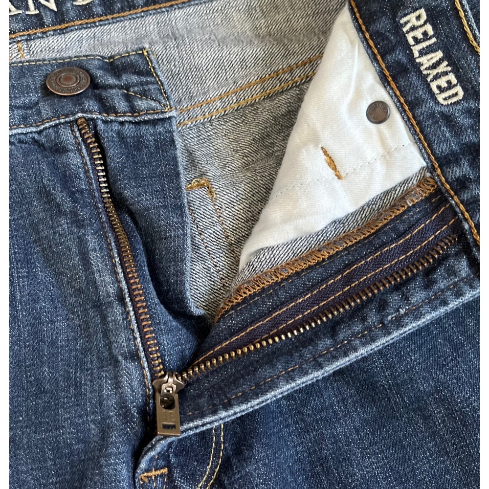 American Eagle Relaxed Fit Jeans Mens 34x31 Dark Wash Blue Denim Classic - Picture 4 of 12